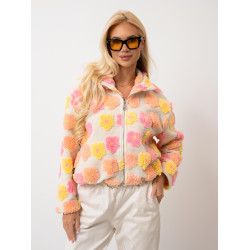 Stylowa kurtka teddy w kwiaty