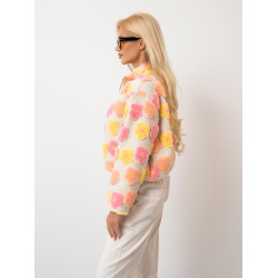 Stylowa kurtka teddy w kwiaty