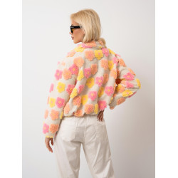 Stylowa kurtka teddy w kwiaty