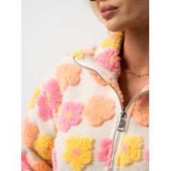 Stylowa kurtka teddy w kwiaty