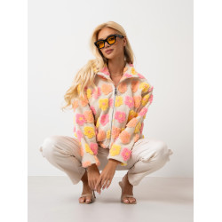 Stylowa kurtka teddy w kwiaty