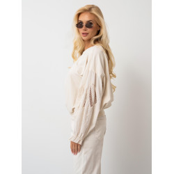 Bluzka z ozdobnymi haftowanymi rękawami | Sprzedaż hurtowa odzieży damskiej