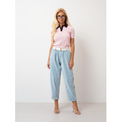 Sztruksowe spodnie z paskiem