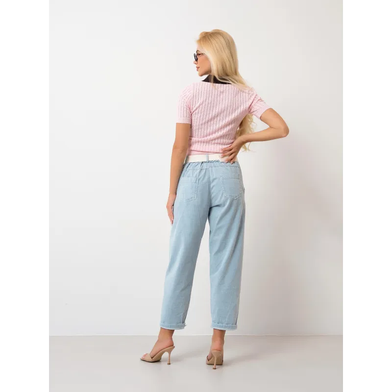 Sztruksowe spodnie z paskiem