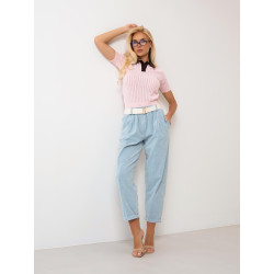 Sztruksowe spodnie z paskiem