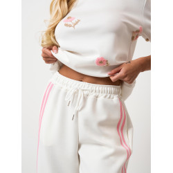 Luźne spodnie dresowe z lampasami