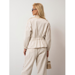 Kurtka koszulowa z haftowanymi kwiatami