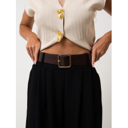 Szerokie spodnie typu palazzo z paskiem
