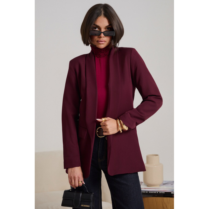 OVERSIZOWA MARYNARKA Z SZALOWYM KOŁNIERZEM