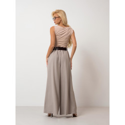 Szerokie spodnie typu palazzo z paskiem