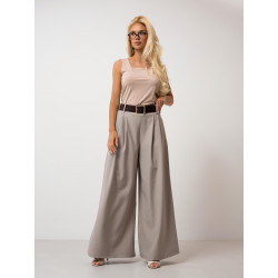 Szerokie spodnie typu palazzo z paskiem