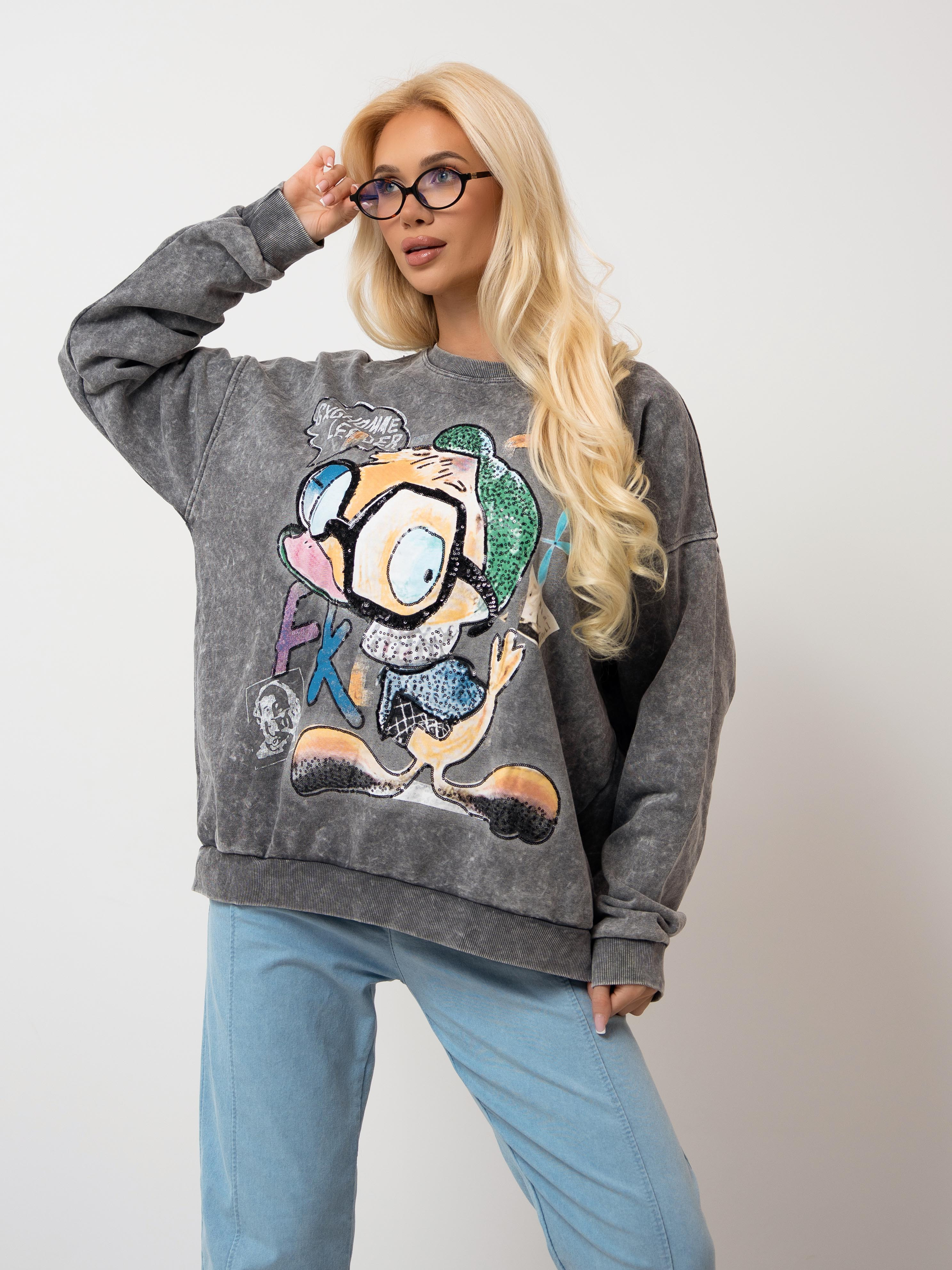 Bluza oversize z kolorową grafiką