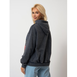 Bluza z kapturem z kolorowym motywem i napisami