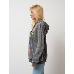 Bluza z kapturem i kolorowym nadrukiem graffiti