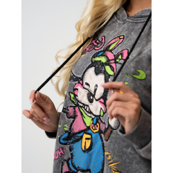 Bluza z kapturem i kolorowym nadrukiem graffiti