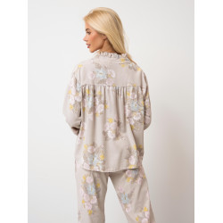 Koszula w pastelowe kwiaty z ozdobną stójką