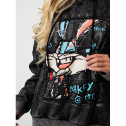 Bluza oversize z kapturem i motywem graficznym