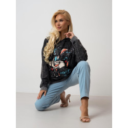 Bluza oversize z kapturem i motywem graficznym