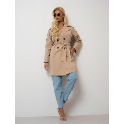 Dwurzędowy trencz z paskiem