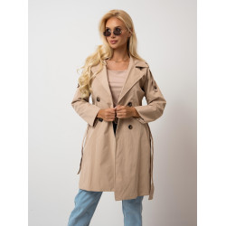 Dwurzędowy trencz z paskiem