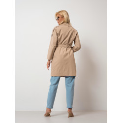 Dwurzędowy trencz z paskiem