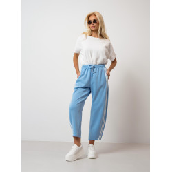 Luźne spodnie dresowe z lampasami