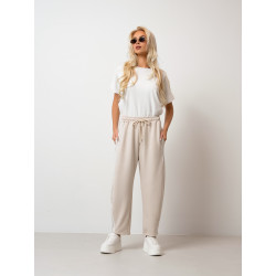 Luźne spodnie dresowe z lampasami