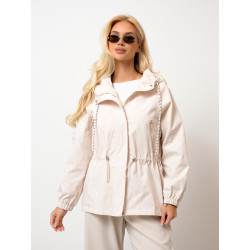 Kurtka przejściowa z kapturem i regulacją w talii