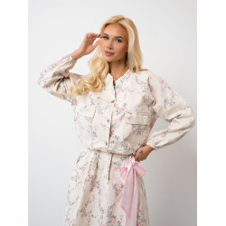 Krótka kurtka w pastelowa kwiaty