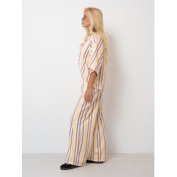 Szerokie spodnie dresowe w pasy z elastyczną gumką