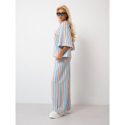 Szerokie spodnie dresowe w pasy z elastyczną gumką