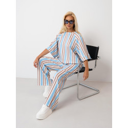 Szerokie spodnie dresowe w pasy z elastyczną gumką