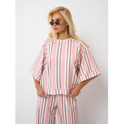 Bluzka oversize w pasy z szerokimi rękawami