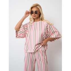 Bluzka oversize w pasy z szerokimi rękawami