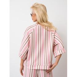 Bluzka oversize w pasy z szerokimi rękawami