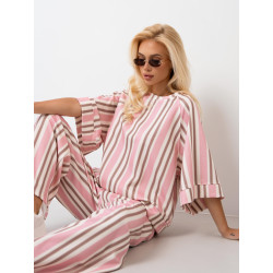 Bluzka oversize w pasy z szerokimi rękawami