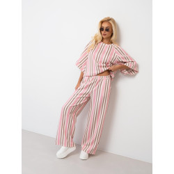 Bluzka oversize w pasy z szerokimi rękawami