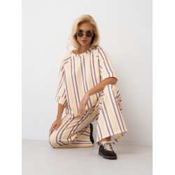 Bluzka oversize w pasy z szerokimi rękawami