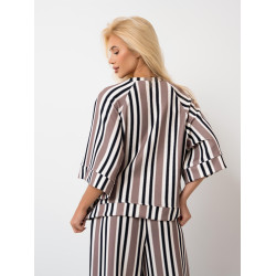 Bluzka oversize w pasy z szerokimi rękawami