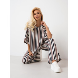 Bluzka oversize w pasy z szerokimi rękawami