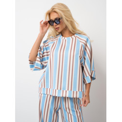 Bluzka oversize w pasy z szerokimi rękawami