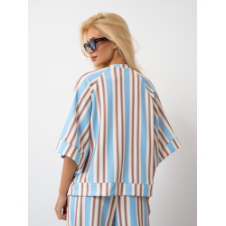 Bluzka oversize w pasy z szerokimi rękawami