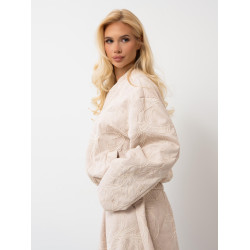 Kurtka bomberka z tłoczonym motywem kwiatowym