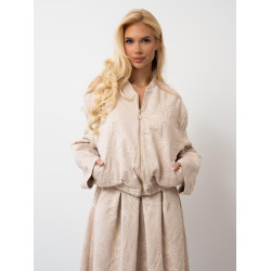 Kurtka bomberka z tłoczonym motywem kwiatowym