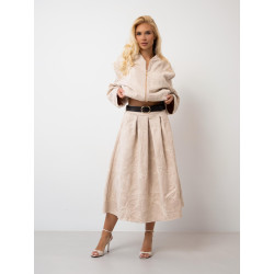 Spódnica midi z haftowanym motywem kwiatowym