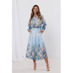 Spódnica midi w pastelowe kwiaty