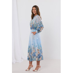 Spódnica midi w pastelowe kwiaty