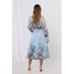 Spódnica midi w pastelowe kwiaty