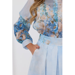 Spódnica midi w pastelowe kwiaty