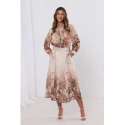 Spódnica midi w pastelowe kwiaty